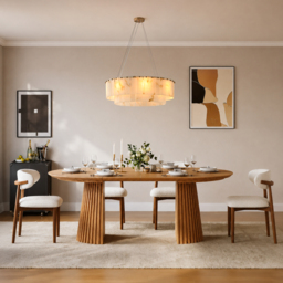 8-Light Tiered Chandelier Alabaster-Look 62cm - thumbnail 4