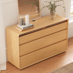 Wooden 1200 mm 6-Drawer LED Dresser with Charging Station - thumbnail 2