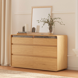 Wooden 1200 mm 6-Drawer LED Dresser with Charging Station - thumbnail 6