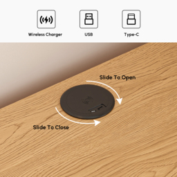 Wooden 1200 mm 6-Drawer LED Dresser with Charging Station - thumbnail 9