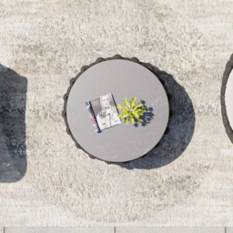 Tatta Modern Top Round Outdoor Coffee Table with Woven Rope Base & Storage in Black - thumbnail 3