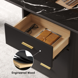 "Modern Sintered Stone Top Office Writing Desk with 3-Drawer(71"")" - thumbnail 6