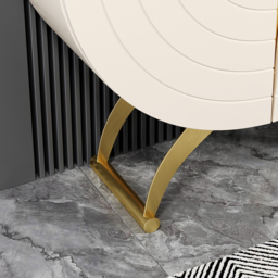 Modern Gold Console Table Sintered Stone Top Entryway Storage Cabinet with Doors - thumbnail 5