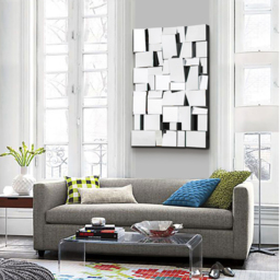 1000mm Modern Silver Rectangle Glam Irregular Earthquake Wall Mirror Decor Art with Geometric Frame in the Living Room - thumbnail 4