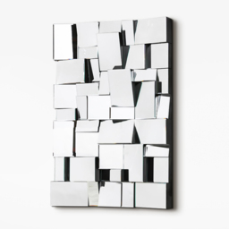 1000mm Modern Silver Rectangle Glam Irregular Earthquake Wall Mirror Decor Art with Geometric Frame in the Living Room - thumbnail 7