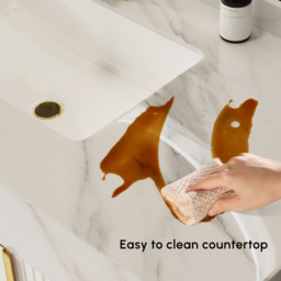 120 cm Wall-Mounted Bathroom Vanity with Sintered Stone Top and Expanded Storage - thumbnail 5
