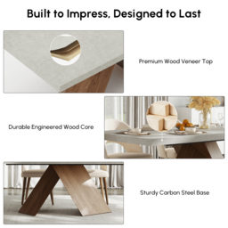 2000mm-2200mm Extendable Gray Dining Table & 8 Japandi Rattan Dining Chairs - thumbnail 8