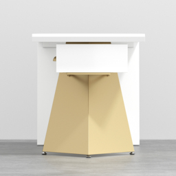 Cabstract Modern White & Gold Office Desk Writing Desk with Drawer Computer Desk (1600mm) - thumbnail 9