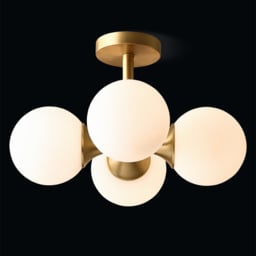 Brass 4-Light Semi-Flush Mount Ceiling Light Globe Shade Mini Chandelier Ceiling Light - thumbnail 5