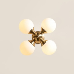 Brass 4-Light Semi-Flush Mount Ceiling Light Globe Shade Mini Chandelier Ceiling Light - thumbnail 7