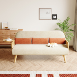 Mid-Century Modern Rattan Daybed Sofa Bed Convertible Sleeper Lounge Chair Folding - thumbnail 3