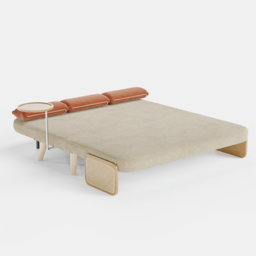 Mid-Century Modern Rattan Daybed Sofa Bed Convertible Sleeper Lounge Chair Folding - thumbnail 9