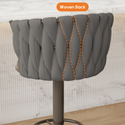 Sweave Set of 2 Grey Swivel Bar Stools Velvet Curved Back Adjustable Height - thumbnail 6
