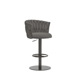 Sweave Set of 2 Grey Swivel Bar Stools Velvet Curved Back Adjustable Height - thumbnail 9
