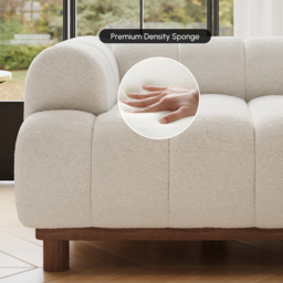 "49"" Boucle Lounge Accent Chair with Armrest and Wood Legs" - thumbnail 8