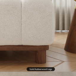 "49"" Boucle Lounge Accent Chair with Armrest and Wood Legs" - thumbnail 9