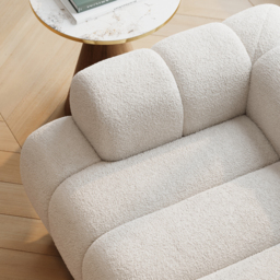 "49"" Boucle Lounge Accent Chair with Armrest and Wood Legs" - thumbnail 6