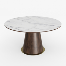 "59"" Round Marble Dining Table Sintered Stone Top for 6 Person Mid-Century Modern" - thumbnail 8