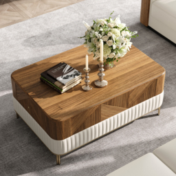 Wovent Walnut & Leather TV Stand & Coffee Table Set - thumbnail 8