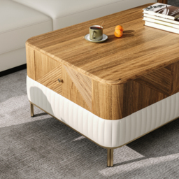Wovent Walnut & Leather TV Stand & Coffee Table Set - thumbnail 9