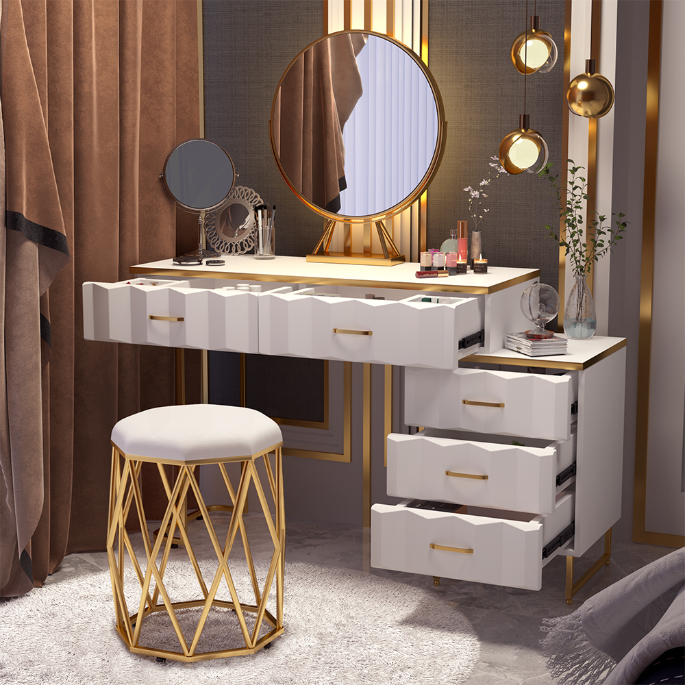 Dressing Table Stool Makeup Stool With Back Modern Dressing Table