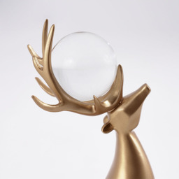 3 Pieces Gold Resin Reindeer Sculpture Chrismas Deer Decor Art Ornament Living Room - thumbnail 9