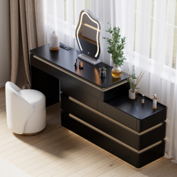 "47"" Smart Makeup Vanity Set Retractable  Dressing Table with Mirror & Lights" - thumbnail 9