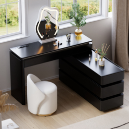 "47"" Smart Makeup Vanity Set Retractable  Dressing Table with Mirror & Lights" - thumbnail 5