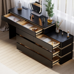 "47"" Smart Makeup Vanity Set Retractable  Dressing Table with Mirror & Lights" - thumbnail 4