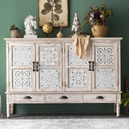 Distrate 1500mm French Country Distressed White Sideboard Buffet with Drawers&Shelves - thumbnail 1