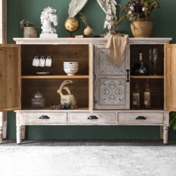 Distrate 1500mm French Country Distressed White Sideboard Buffet with Drawers&Shelves - thumbnail 4