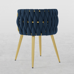 Sweave Nordic Dining Chairs Velvet Upholstery Blue Barrel Back Round Accent Dining Room Chairs - thumbnail 9