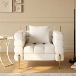 Performance Leather Accent Chair Modern Modular Arm Chair Set of 2 - thumbnail 5