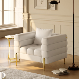 Performance Leather Accent Chair Modern Modular Arm Chair Set of 2 - thumbnail 3