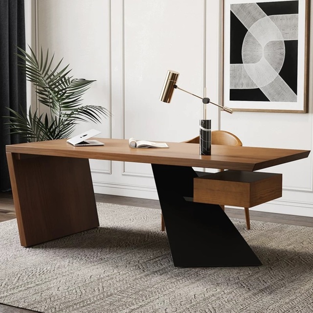 Cabstract Executive Office Desk with One Floating Drawer Vintage Distressed Office Furniture (1400mm) - image 1