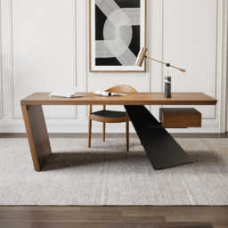 Cabstract Executive Office Desk with One Floating Drawer Vintage Distressed Office Furniture (1400mm) - thumbnail 3