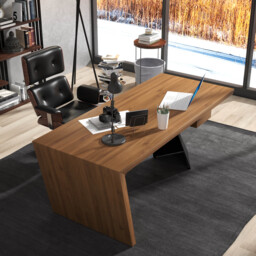 Cabstract Executive Office Desk with One Floating Drawer Vintage Distressed Office Furniture (1400mm) - thumbnail 9