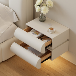Humply Leather Floating Smart Bedside Table with 2 Drawers - thumbnail 5