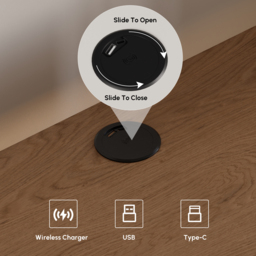 Modern Smart Bedside Table with Light 2 Drawer Bedside Table with Charging Station - thumbnail 8