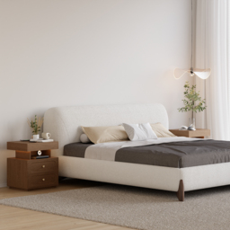 Modern Smart Bedside Table with Light 2 Drawer Bedside Table with Charging Station - thumbnail 5