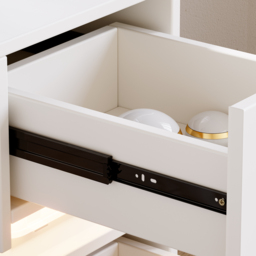 Narrow Smart 3-Drawer Bedside Table with Charging Station Bedside Table with Light in White - thumbnail 9