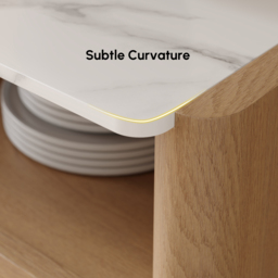 Arvona 160 cm Sintered Stone Sideboard with Open Storage & Adjustable Shelves - thumbnail 7