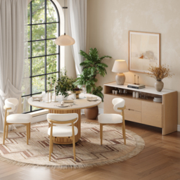 Arvona 160 cm Sintered Stone Sideboard with Open Storage & Adjustable Shelves - thumbnail 4