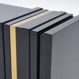 Aurea 160 cm Light Luxury Sideboard Black Rectangular Buffet 2 Doors 2 Shelves in Gold - thumbnail 8