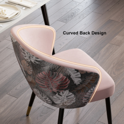 Set of 2 Velvet Dining Chairs Upholstered Modern Pink Dining Room Chairs with Arm - thumbnail 6