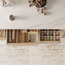 1830mm Kitchen Island Sintered Stone Top with Storage NaturalModern - thumbnail 9