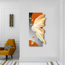Modern Abstract LED Wall Art with Backlit Light Unique Feather Design for Living Room Home Decor - thumbnail 2
