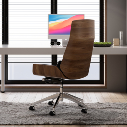 Black Faux Leather Office Chair Desk Chair with Wheels & Adjustable Height - thumbnail 8