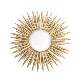Large Sunburst Wall Mirror – Gold Metal Ray Design - thumbnail 6
