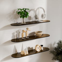 3-Tier Acrylic Wall Mounted Storage Racks Floating Shelves - thumbnail 3